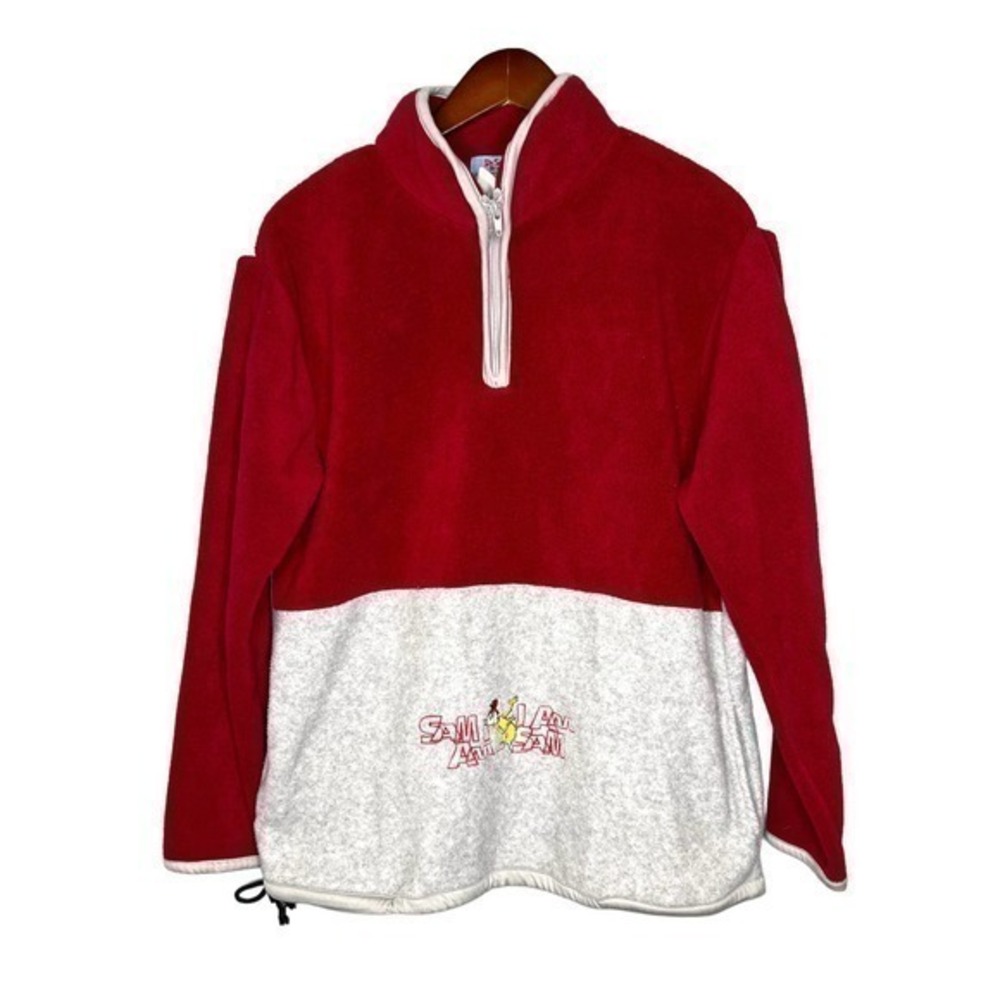 Vintage Dr. Seuss Sam I Am Embroider Quarter Zip Fleece Sweatshirt unisex small